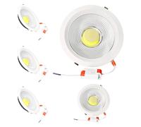 JANDEI - Confezione da 5 Faretti LED COB da Incasso da 30W, 2250 Lumen, Cornice Rotonda Bianca 212x52mm (Foro da 185mm). IP44 Ideale per Soggiorno, Cucina, Bagno - Luce fredda 6000K