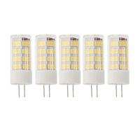 JANDEI - Confezione da 5 lampadine LED 12V DC, potenza G4 3W - Bianco freddo 6000K, 500 lumen, (equivalenti a 25W alogene), 12mm Ø, lunghezza totale 46mm con perni, per interni