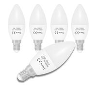 Jandei - Confezione da 5 lampadine LED a candela 7 W, attacco E14 6000 K, tipo C37. Perfetto per case, uffici, hotel, ristoranti, bar. Risparmio energetico.