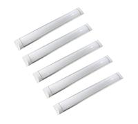 JANDEI - Confezione da 5 schermi LED integrati, 36W, lunghi 120 cm, alta luminosità con 4000 lumen, bianco freddo 6500K, illuminazione a 120°. Ideale per aree di lavoro, case, garage.