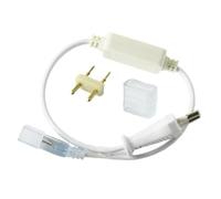 JANDEI - Connettore Striscia LED 220 V SMD5050 da 14 mm Larghezza, Potenza Massima 6 A 750 W, Adatto per Esterni. Include Spina, Connettore e Tappo