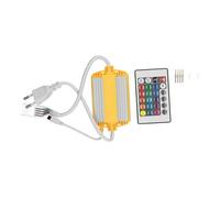 JANDEI - Controller per Strisce LED 220v RGB da Esterni. Supporta fino a 1300 W e 80 metri di Striscia, Larghezza 12mm. Include Telecomando, Connettore e Tappo Terminale