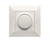 Jandei - Dimmer TRIAC 500 W Regolatore di intensità, decorazione elegante parete interna, facile da installare, include telaio e meccanismo, policarbonato colore bianco. Regola strisce LED e