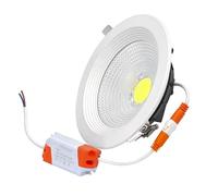 JANDEI - Downlight LED COB da Incasso 10W (equivalente 60W), Faretto Rotondo Cornice Alluminio Bianco, 130x55mm (foro incasso 105mm), 900 Lumen, IP44 ideale Bagni, Cucine - 1 unitá (Naturale 4200K)