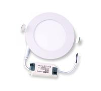 JANDEI - Faretto LED a pannello tondo extra piatto. Illuminazione 6W (equivalente a 50W). Illuminazione per interni per ufficio, corridoi, casa, officina. Alimentatore incluso (3000K Biando Caldo)