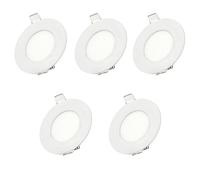 JANDEI Faretto LED circolare da incasso 3W 6000K extra piatto 70mm bianco