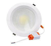 JANDEI - Faretto LED COB da Incasso da 20W, 1800 Lumen, Cornice Rotonda Bianca 185x55mm (Foro da 160mm). IP44 Ideale Cucina, Bagno - Luce fredda 6000K