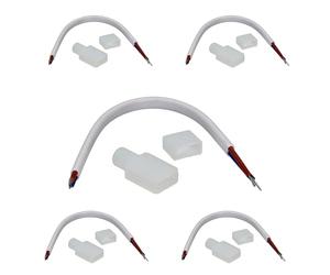 Jandei - Kit cavo di collegamento + tappi per strisce 220 V auto-rettificate. Lunghezza del cavo 14 cm. Confezione da 5 unità