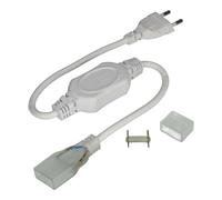 Jandei - Kit Raddrizzatore per Strisce LED 220 V Larghe 20x8 mm, Potenza Massima 15 A 3300 W e 276 LED/metro, IP65 per Esterni. Include Spina, Pin Connecttore e Tappo Terminale