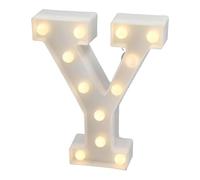 JANDEI - Lettere LED, Numeri Luminosi, Figura a Cuore, 22cm, con Luce Calda per Decorazione e Atmosfera, Luci Notturne Scrivania, Compleanni, Matrimoni, Vetrine. Funzionano con batterie AA (Y)