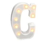 JANDEI - Lettere LED, Numeri Luminosi, Figura a Cuore, 22cm, con Luce Calda per Decorazione e Atmosfera, Luci Notturne Scrivania, Compleanni, Matrimoni, Vetrine. Funzionano con batterie AA (C)