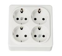 Jandei Meccanismo superficie in policarbonato bianco, 16 A, 250 V (presa quadrupla)