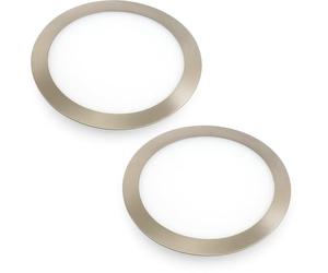 JANDEI - Pack x2 faretti LED rotondi da 18 W, incasso piatto, bianco freddo 6000 K, 1440 lumen, interno IP20 con cornice in acciaio, foro da 200 mm, trasformatore incluso