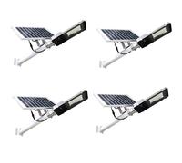 JANDEI - Pack x4 Lampioni solari da 200 W per esterni, 2500 lumen, impermeabile IP65, pannello solare orientabile e telecomando…