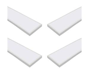 JANDEI - Pack x4 Pannello da Soffitto LED di Superficie Retroilluminata 120 x 30 cm, Potenza 60 W, 5000 Lumen, Cornice Bianca, Driver Incluso... (Bianco Neutro 4200k)