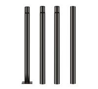 JANDEI - Palo per lampione da 4 metri in sezioni da 1 metro - Acciaio zincato nero con base di ancoraggio, resistente alle intemperie, ideale per giardini, strade e parchi. Viti incluse