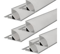 Jandei - Profilo per integrazione di strisce LED in gesso o cartongesso, posizionamento angolare, realizzato in alluminio grigio. Include diffusore semitrasparente - confezione da 6 profili x 1 metro