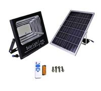 Jandei - Proiettore LED solare da esterno con telecomando, pannello solare separato con cavo da 5 metri e batteria al litio inclusa. Valido per giardino, vialetto, garage, parchi, strada, ecc.