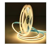 Jandei Striscia di luci LED COB 12V FREE CUT, C528 COB LED/m, 5000 lumen, 10W/m, larghezza 8mm, IP20 per interni, adesivo - Bobina 5 metri (luce calda 3000K)