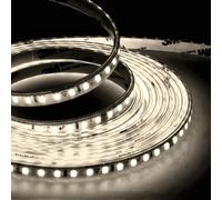 Jandei - Striscia luminosa a LED auto-rettificata 220 V 12 W/m 600 LED 5500 Lm, tagliabile e autoadesivo, larghezza 8 mm. IP65, Ideale illuminazione e decorazione per esterni - Bobina 5 m (luce fredda