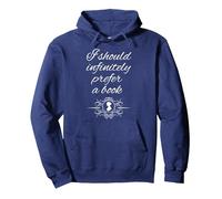 Jane Austen Citazioni Fan Che dovrei infinitamente Preferire Un Libro Felpa con Cappuccio, Unisex per Adulti, Navy, XL