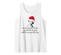 Jane Austen I Sincerely Hope Christmas Santa Hat Citazione Meme Canotta