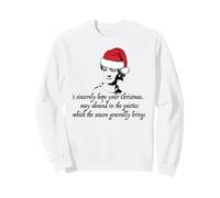 Jane Austen I Sincerely Hope Christmas Santa Hat Citazione Meme Felpa