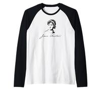 Jane Austen Illustrazione e Signature Reader Meme Maglia con Maniche Raglan