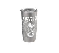 Jane Austen Orgoglio e pregiudizio Bookish Pop Art Ritratto Bicchiere termico in acciaio inox doppia parete