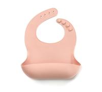 Jané Bavaglino in Silicone per Neonati, Arrotolabile, Impermeabile e ad Asciugatura Rapida, Regolabile 4 Posizioni, con Tasca Raccoglipappa, Senza BPA, Lavabile in Lavastoviglie, Rosa