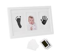 Jané Telaio per Impronte Digitali con Inchiostro senza Sontatto, in Legno, con Supporto, Include 4 Lamine e 2 Tamponi di Inchiostro, Inchiostro Sicuro al 100%.