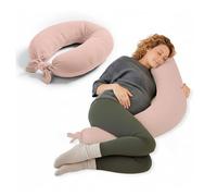 Jané Cuscino per Allattamento XXL e Gravidanza, Cuscino per Dormire e Riposo, Fodera 100% Cotone Mussola, Rosa