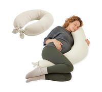 Jané Cuscino per Allattamento XXL e Gravidanza, Cuscino per Dormire e Riposo, Fodera 100% Cotone Mussola, Beige