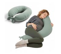 Jané Cuscino per Allattamento XXL e Gravidanza, Cuscino per Dormire e Riposo, Fodera 100% Cotone Mussola, Verde
