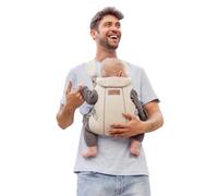 Jané Dual, Marsupio Porta Bebè Neonato, Zaino per Bebè Ergonomico, dalla Nascita fino a 15 kg, 3 Posizioni, Traspirante e Imbottita, Beige