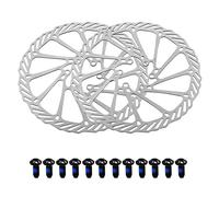 Jane Eyre Disco freno bicicletta 160mm 180mm 203mm freno a disco bicicletta rotore 2 pezzi, con 12 viti adatto per bici da strada mountain bike BMX MTB (Argento 180mm)