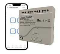 Jane Eyre Interruttore Smart Wifi con alloggiamento Interruttore Jog/Blocco Relè Wireless AC85V-250V, APP eWelink Telecomando Elettrodomestici, Controllo Bluetooth, per Alexa Google Home(4ch)