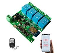 Jane Eyre Modulo relè WiFi a 4 canali, interruttore intelligente istantaneo/autobloccante/bloccaggio, per Tuya/Smart Life APP, porta da garage fai da te, compatibile con Alexa e Google Assistant