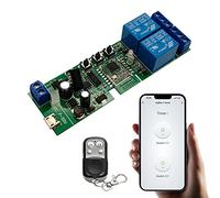Jane Eyre Tuya Zigbee relè intelligente a 2 canale con 433 RF telecomando USB5V DC7-32V interruttore istantaneo/autobloccante per Alexa Google Home (hub ZigBee3.0 richiesto）