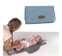 Jané - Fasciatoio portatile con tasca, pieghevole, compatto, grande superficie, antimacchia, colore Tulip (azzurro)