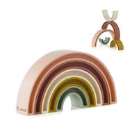 Jane Giocattolo Impilabile in Silicone Montessori Lavabile Atossico Colore Sunset Rosa