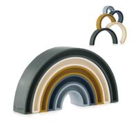 Jané Gioco Impilabile Silicone Bambino, Montessori Educativo, Forme e Colori, Motricità, Senza BPA, 1 2 3 Anni, Azzurro