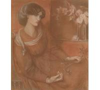 Jane Morris; studio per "Mariana" (1868) Poster stampato di Dante Gabriel Rossetti (24 x 36)