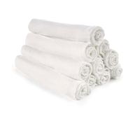 Jané Pack da 10 Mussole Multiuso, Allattamento, Tessuto Naturale Cotone e Bambù, Antiacaro, 35 x 35 cm, Bianco