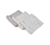 Jané Pack di 3 Mussole Multiuso, Allattamento, Tessuto Naturale Cotone e Bambù, Antiacaro, 80 x 80 cm, Grigio
