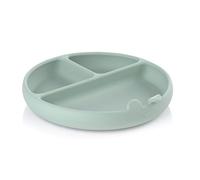 Jané Piatto BLW per Bambini, con Scomparti e Ventosa, Senza BPA, 100% Silicone, Compatibile con Sterilizzatori, Microonde, Forno, Verde