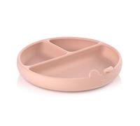 Jané Piatto BLW per Bambini, con Scomparti e Ventosa, Senza BPA, 100% Silicone, Compatibile con Sterilizzatori, Microonde, Forno, Rosa