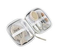 Jané set per l’igiene con necessaire, pettine, spazzola in setola naturale, forbicine, tagliaunghie, lime, spazzolino da denti e termometro