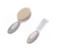 Jané Set Spazzola e Pettine per Bambino, Speciale per Neonati, Setole Naturali, Punte Arrotondate, Beige