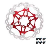 JaneEyre Rotore del Freno a Disco flottante, 160MM/180MM/203MM, 6 bulloni, MTB Road Bicycle Rotori Brake Pad Accessori per Biciclette（Rosso 160MM）